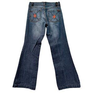 7 for All Mankind DOJO Diamond Argyle Logo Wide Leg Flare Size 30